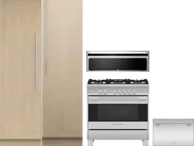 5 Piece Package Includes Refrigerator, Freezer, Range, Hood And Dishwasher